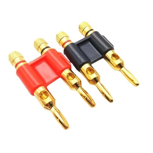20PCS 4mm Double Banana Plug Test Wire Connector - Solder-Free Lantern Head & Gold Plated Terminal(Red10Pcs Black10Pcs) in Saudi Arabia