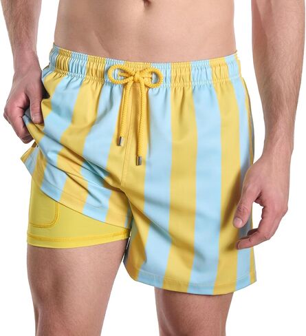Men's Hybrid Swim Trunks with Compression Liner – 6 Inch Inseam in Kuwait