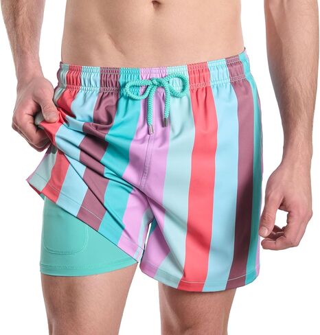 Men's Hybrid Swim Trunks with Compression Liner – 6 Inch Inseam in Kuwait
