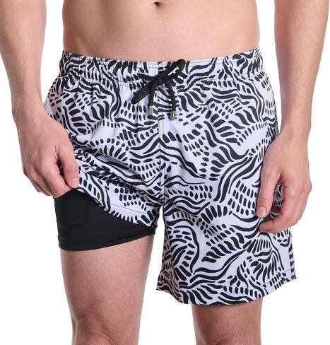 Men's Hybrid Swim Trunks with Compression Liner – 6 Inch Inseam in Kuwait