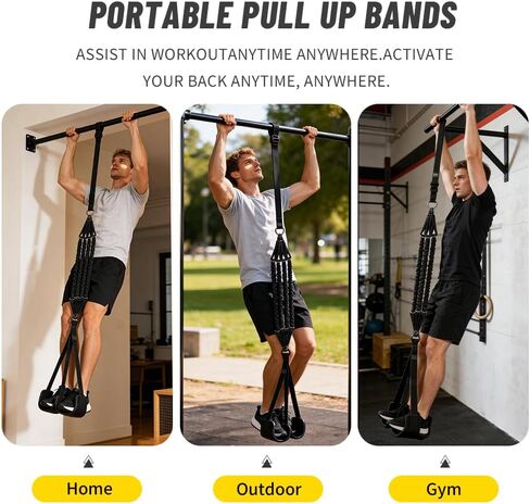 Pull Up Assistance Bands, Heavy Duty Resistance Bands for Pull Up Bar, 75-300lbs Adjustable Assist Bands with 5 Loop Bands & Cooling Towel, Home Gym Fitness for Men Women in Saudi Arabia