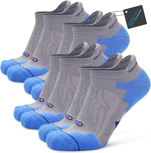 Socks Daze Men's Women's Ankle Coolmax Running Walking Socks Low Cut Moisture Wicking Cushioned Athletic Socks 4 Pack in Kuwait