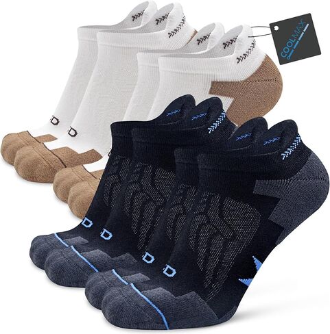 Socks Daze Men's Women's Ankle Coolmax Running Walking Socks Low Cut Moisture Wicking Cushioned Athletic Socks 4 Pack in Kuwait