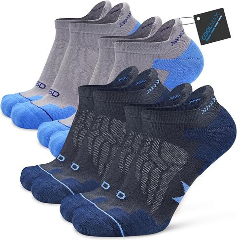 Socks Daze Men's Women's Ankle Coolmax Running Walking Socks Low Cut Moisture Wicking Cushioned Athletic Socks 4 Pack in Kuwait