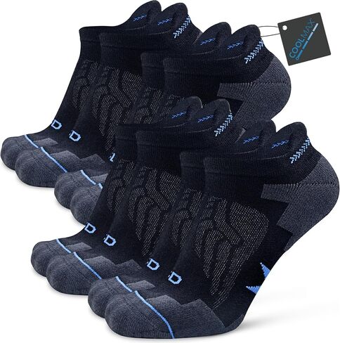 Socks Daze Men's Women's Ankle Coolmax Running Walking Socks Low Cut Moisture Wicking Cushioned Athletic Socks 4 Pack in Kuwait
