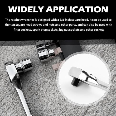 Salior 8 Inch Dual Direction 3/8 Ratchet,Multi-Purpose Socket Wrench Ratchet Wrench for Filter,Spark Plug,Lug Nut Socket,Universal Quick-Release Ratcheting Wrenches Car Accessories in Saudi Arabia