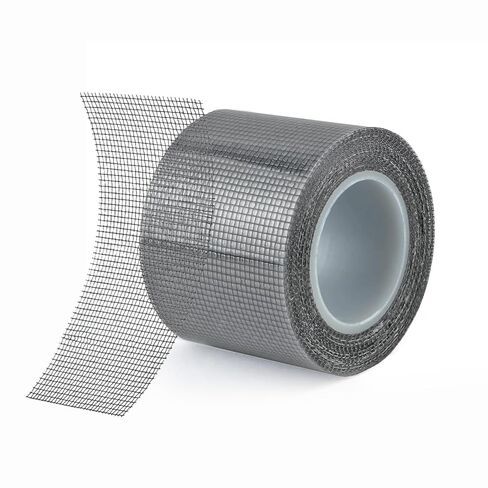 Window Screen Repair Tape, 2 in X 16.4 FT (197IN) Screen Repair Kit for Windows or Doors, Strong Adhesive and Waterproof Fiberglass Mesh Patch Tape (Black) in Saudi Arabia