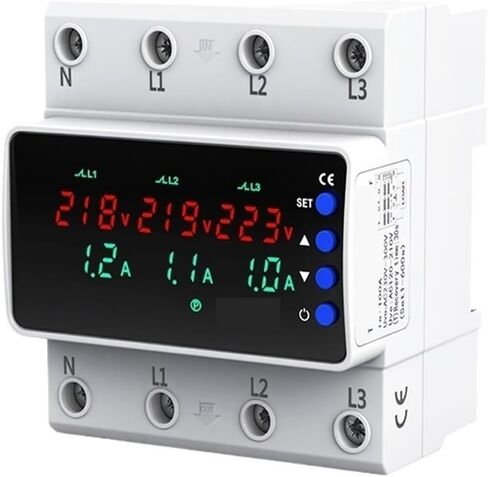 حامي المحرك 3 مراحل AC380V V 63A / 100A DIN السكك الحديدية الضوئية مع فقدان الصفر المفقود وحامي فقدان مرحلة التيار الزائد (63A) in Kuwait