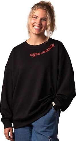 سويت شيرت نسائي من Fan Girl Rutgers، فائق النعومة من Scarlet Knights Modal Crewneck، أسود، مقاسات S-3X-Large in Saudi Arabia