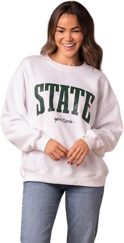 سويت شيرت نسائي من Fan Girl Michigan State، رقبة دائرية رسمية من MSU ليوم اللعبة، بلوفر أبيض، مقاسات S – 3XL in Saudi Arabia