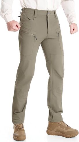 Men's Tactical Cargo Work Pants Water Resistant Stretch Lightweight Outdoor EDC Travel Hiking Pants with 8 Pockets in Saudi Arabia