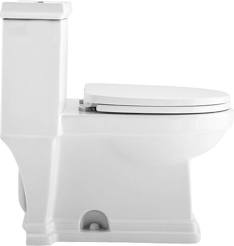 Swiss Madison Well Made Forever Swiss Madison SM-1T113 Voltaire One Piece Elongated Toilet Dual Flush 0.8/1.28 GPF, White in Saudi Arabia