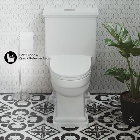 Swiss Madison Well Made Forever Swiss Madison SM-1T113 Voltaire One Piece Elongated Toilet Dual Flush 0.8/1.28 GPF, White in Saudi Arabia