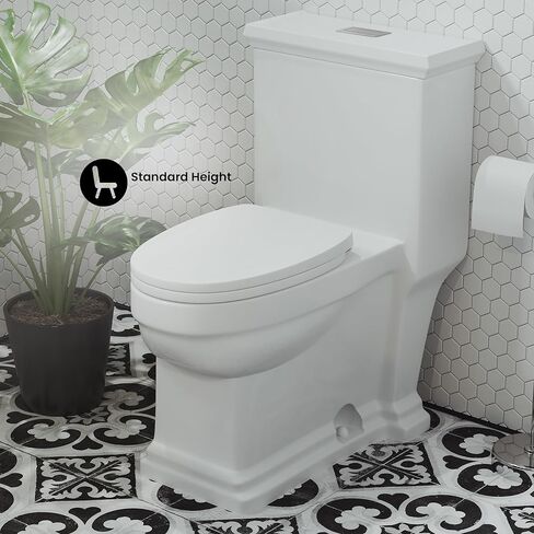 Swiss Madison Well Made Forever Swiss Madison SM-1T113 Voltaire One Piece Elongated Toilet Dual Flush 0.8/1.28 GPF, White in Saudi Arabia