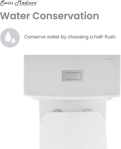 Swiss Madison Well Made Forever Swiss Madison SM-1T113 Voltaire One Piece Elongated Toilet Dual Flush 0.8/1.28 GPF, White in Saudi Arabia