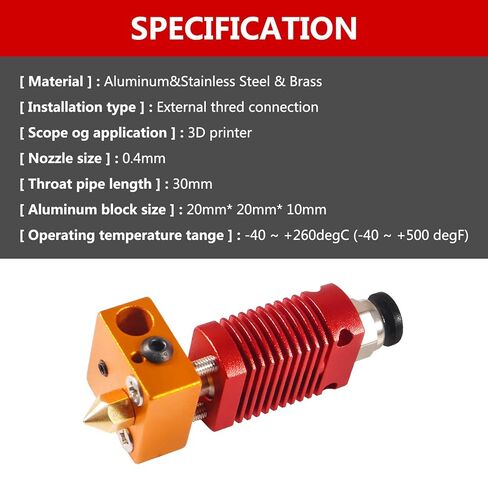 2 قطعة MK8 تجميعها الطارد الساخن نهاية عدة للطابعة أندر 3 CR10 1.75 مللي متر 0.4 مللي متر فوهة الألومنيوم التدفئة كتلة ثلاثية الأبعاد ملحقات الطابعة in Saudi Arabia