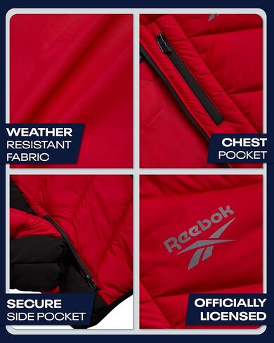 Reebok Mens Winter Jacket - Water Resistant Heavy Puffer Coat with Hood - Quilted Insulated Warm Winter Coat for Men in Saudi Arabia