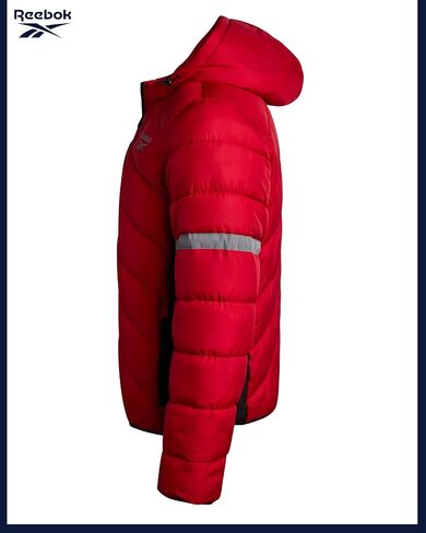 Reebok Mens Winter Jacket - Water Resistant Heavy Puffer Coat with Hood - Quilted Insulated Warm Winter Coat for Men in Saudi Arabia