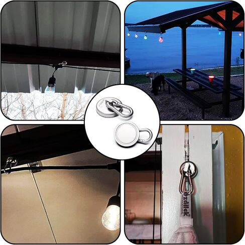 Ant Mag Magnet Hooks Heavy Duty 160LBS Neodymium Magnet with Swivel Carabiner Snap Hook for Indoor/Outdoor Hanging Bag Kitchen Garage Cruise Ship (2 Pack) in Saudi Arabia