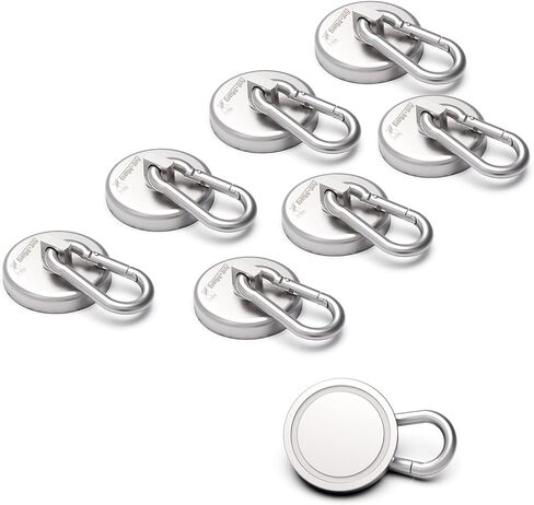 Ant Mag Magnet Hooks Heavy Duty 160LBS Neodymium Magnet with Swivel Carabiner Snap Hook for Indoor/Outdoor Hanging Bag Kitchen Garage Cruise Ship (2 Pack) in Saudi Arabia