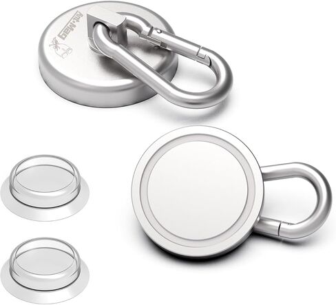 Ant Mag Magnet Hooks Heavy Duty 160LBS Neodymium Magnet with Swivel Carabiner Snap Hook for Indoor/Outdoor Hanging Bag Kitchen Garage Cruise Ship (2 Pack) in Saudi Arabia