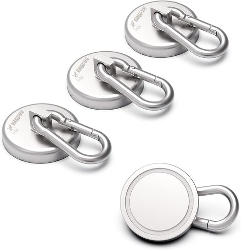 Ant Mag Magnet Hooks Heavy Duty 160LBS Neodymium Magnet with Swivel Carabiner Snap Hook for Indoor/Outdoor Hanging Bag Kitchen Garage Cruise Ship (2 Pack) in Saudi Arabia