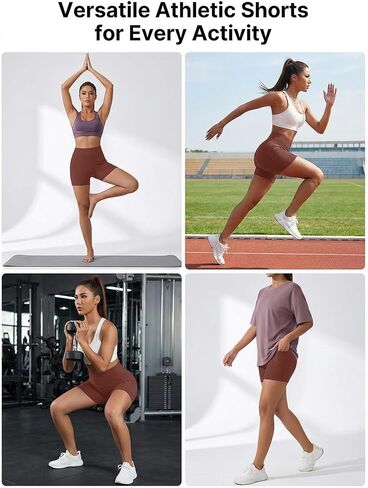 Women Yoga Shorts High Waist Workout Shorts 2026 with Pocket Athletic Biker Shorts Stretch Fitness Running Gym Shorts in Saudi Arabia