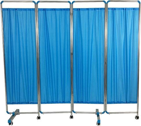 6FT Folding Hospital Privacy Screen,360° Universal Wheel with Brake Portable Room Divider Thickened Stainless Steel Material,for Clinics Wards(4Panel) in Saudi Arabia