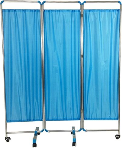 6FT Folding Hospital Privacy Screen,360° Universal Wheel with Brake Portable Room Divider Thickened Stainless Steel Material,for Clinics Wards(4Panel) in Saudi Arabia