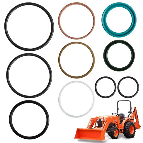 ختم الأسطوانة متوافق مع Kubota LA703 LA723 LA764 LA765 LA805 L3130DT L3830F L4400DT L4400F L4400H جرار محمل أمامي بوم ودلو طقم إصلاح إعادة البناء الهيدروليكي يحل محل 7J291-64400 in Kuwait