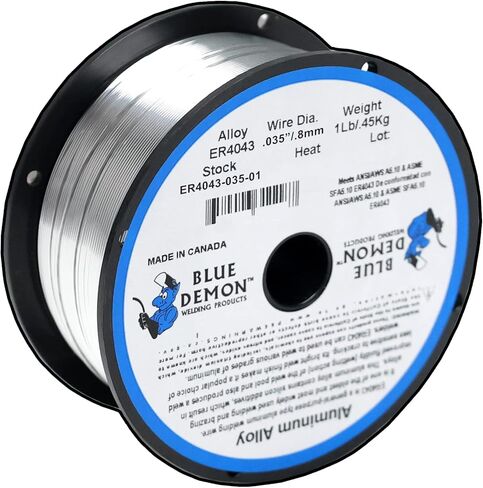 Blue Demon ER4043 X .035 X 1LB X 10 حزمة MIG/GMAW أسلاك لحام ألومنيوم للأغراض العامة، جميع المواضع مع إضافات السيليكون، تم تركيبها لتوفير لحامات عالية الجودة خالية من المسامية والأشعة السينية in Kuwait