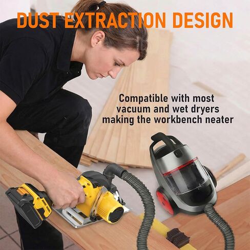 منشار دائري لاسلكي، متوافق مع بطارية DeWalt 20V Max (بدون بطارية) محرك بدون فرشاة 7000 دورة في الدقيقة، شفرة سبيكة 6 بوصة، 2.2 بوصة (90 درجة)، 1.5 بوصة (45 درجة) أقصى عمق قطع خفيف الوزن 4.3 رطل لقطع الخشب PVC in Kuwait