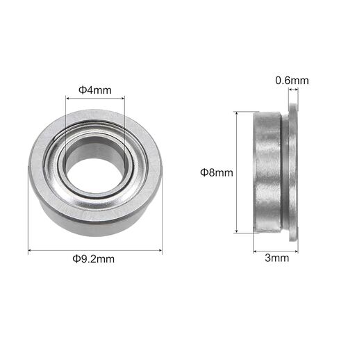 uxcell MF84ZZ Flanged Ball Bearing 4x8x3mm Double Shielded Chrome Steel Flange Bearings, 20pcs in Saudi Arabia
