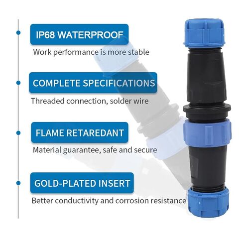 SP21 Socket Flange/Butt/Nut Type Male&Female Wire Connector for 8-12mm Cable Electrical Panel Mount 1Pcs(Flange Type,2P) in Saudi Arabia