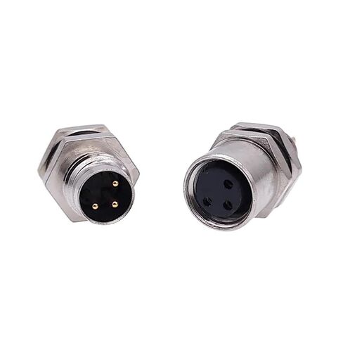 M8 Sensor Connector Panel Back Mount Flange Socket Threaded Coupling Male&Female 3 4Pin A Type 1Pcs(Female 3pin) in Saudi Arabia