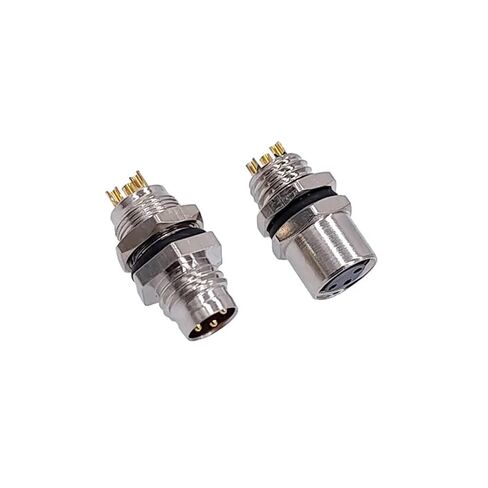 M8 Sensor Connector Panel Back Mount Flange Socket Threaded Coupling Male&Female 3 4Pin A Type 1Pcs(Female 3pin) in Saudi Arabia