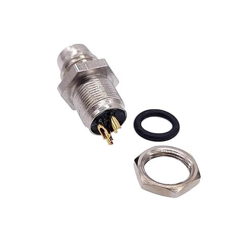 M8 Sensor Connector Panel Back Mount Flange Socket Threaded Coupling Male&Female 3 4Pin A Type 1Pcs(Female 3pin) in Saudi Arabia