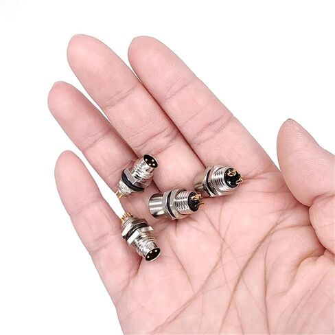 M8 Sensor Connector Panel Back Mount Flange Socket Threaded Coupling Male&Female 3 4Pin A Type 1Pcs(Female 3pin) in Saudi Arabia