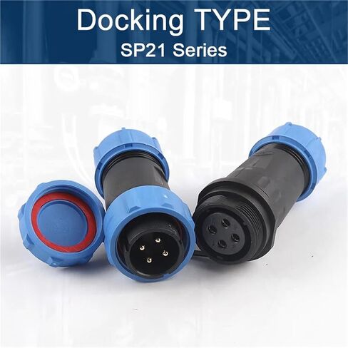 SP21 Socket Flange/Butt/Nut Type Male&Female Wire Connector for 8-12mm Cable Electrical Panel Mount 1Pcs(Docking Type,5P) in Saudi Arabia
