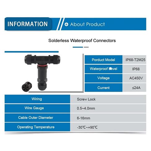 M25 T-Type 6-16mm Cable Wire Connector 5 Pin Screw Terminal Block Tee 1Pcs in Saudi Arabia