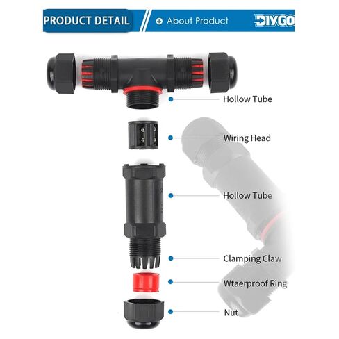 M25 T-Type 6-16mm Cable Wire Connector 5 Pin Screw Terminal Block Tee 1Pcs in Saudi Arabia