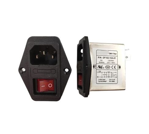 Power Filter Socket CW2B 3A 6A 10A T AC Purification Anti-Interference(DF102-10A -02 Black Switch) in Saudi Arabia