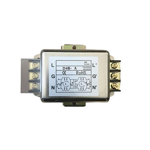 Rail-Type Filter 220V Single-Phase Terminal Block servo Inverter Anti-Interference Dual-Stage AC Two-Phase Power(3A Terminal Block 220V) in Saudi Arabia