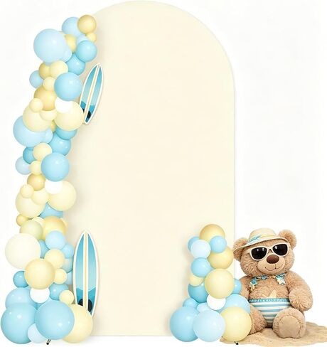 MLMC 7.2ft Pink Fandex Arch Arch Cover Stready Backdrop Stand Fabric Round Top Chiara Arch Tands Cover for Baby Shower Arch Respont in Kuwait