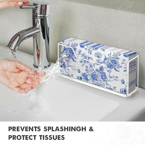 Acrylic Napkin Holder For Table,Guest Towel Holder For Bathroom,Clear Waterproof Splashing Vertical Napkin Holder,Disposable Hand Towel Holder, Modern Dining Table Napkin Tray For Home, Hotel,Kitchen in Saudi Arabia