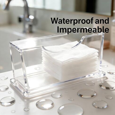 Acrylic Napkin Holder For Table,Guest Towel Holder For Bathroom,Clear Waterproof Splashing Vertical Napkin Holder,Disposable Hand Towel Holder, Modern Dining Table Napkin Tray For Home, Hotel,Kitchen in Saudi Arabia