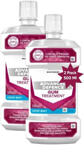 Advanced Defence Gum Treatment MOUTHWASH 500 ML X 2 Pack, Mint in Saudi Arabia