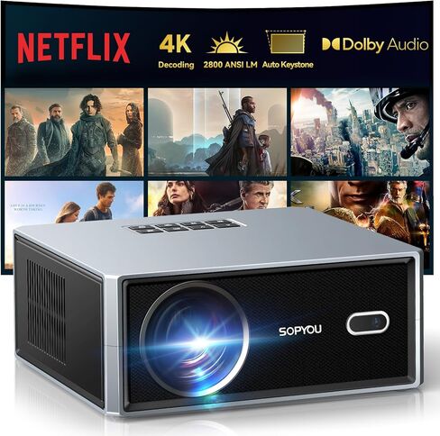 [Electric Focus/Auto Keystone] جهاز عرض مع WiFi و Bluetooth ، 650 ANSI Native 1080p 4K Projectors Outdoor Movie Display Max 450 " in Saudi Arabia