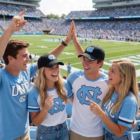 Officially Licensed UNC Black Baseball Hat Classic Tar Heels Primary Team Logo Adjustable Embroidered University North Carolina Sports Cap in Saudi Arabia