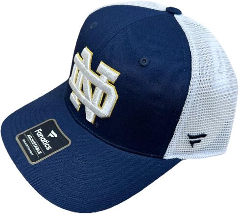 Notre Dame Fighting Irish Navy Blue Baseline Trucker Snapback Adjustable Hat in Saudi Arabia